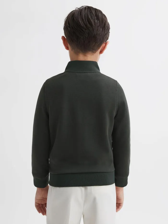 Children Reiss Coats and Jackets Flintoff Funnel Neck Quilted Hybrid Jacket Forest Green