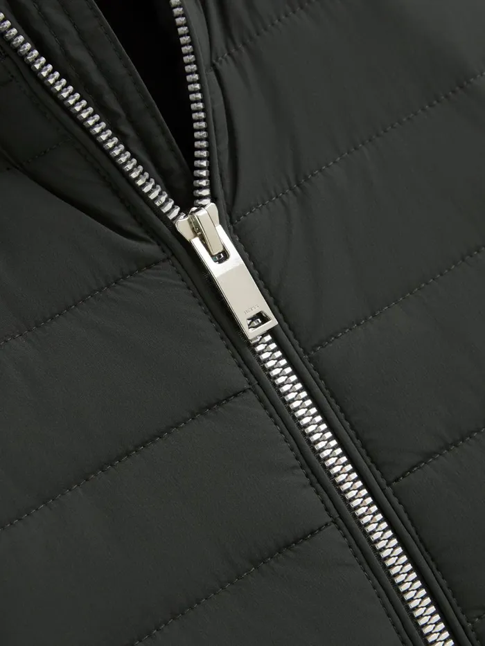 Children Reiss Coats and Jackets Flintoff Funnel Neck Quilted Hybrid Jacket Forest Green