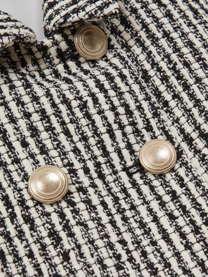 Children Reiss Dresses Junip Tweed Double Breasted Dress Multi