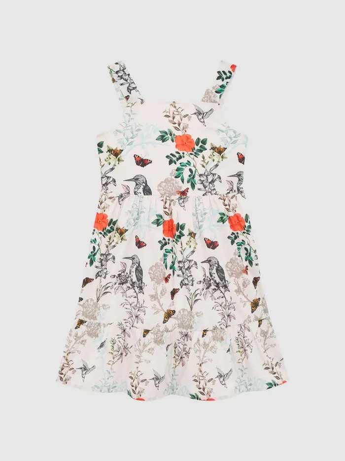 Children Reiss Dresses Marcie Printed Strappy Dress Ivory Print