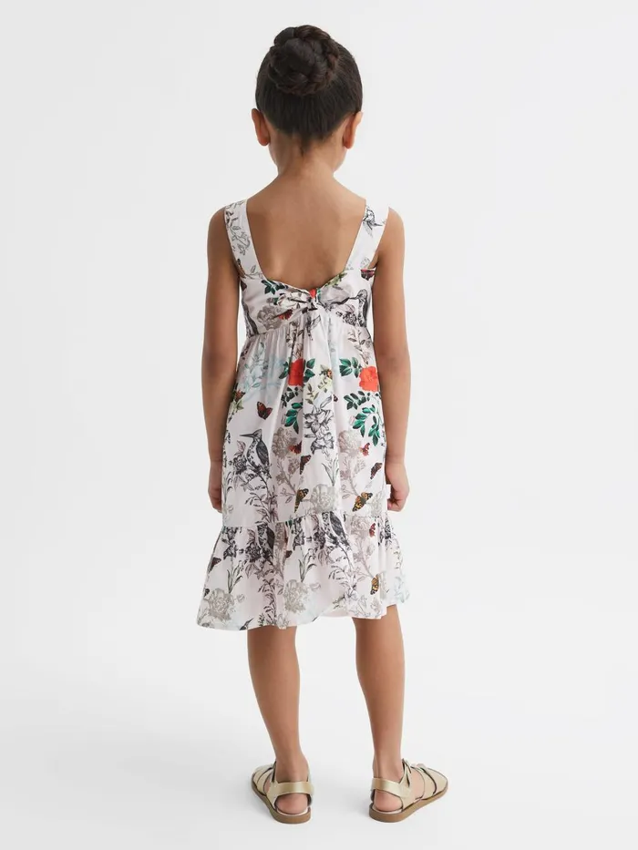 Children Reiss Dresses Marcie Printed Strappy Dress Ivory Print