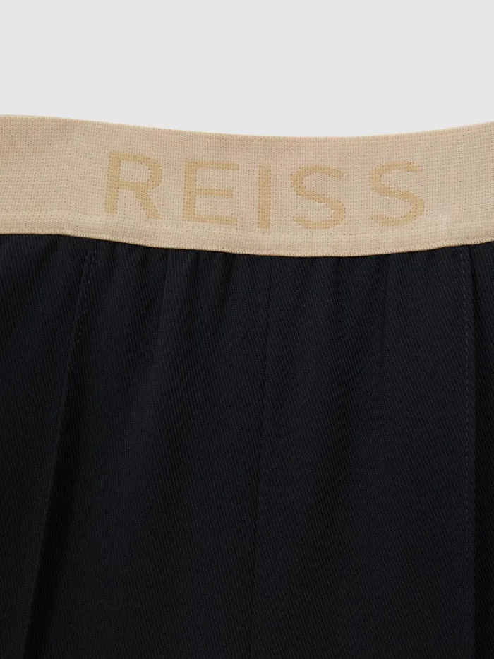 Children Reiss Pants Ayana Elasticated Wide Leg Trousers Navy