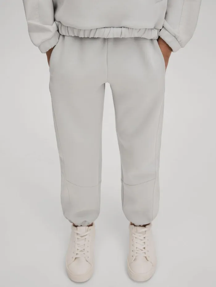 Children Reiss Pants Maja Hybrid Jersey Jogging Bottoms Grey