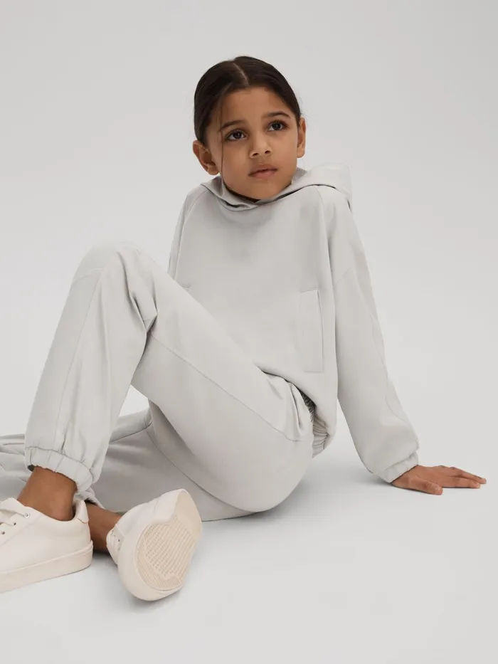 Children Reiss Pants Maja Hybrid Jersey Jogging Bottoms Grey