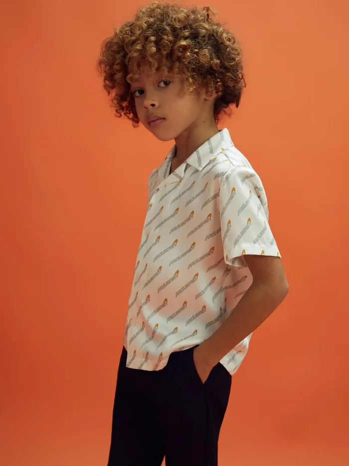 Children Reiss Reiss X Mclaren F1 Team F1 Monte Carlo Cuban Collar Shirt White Multi