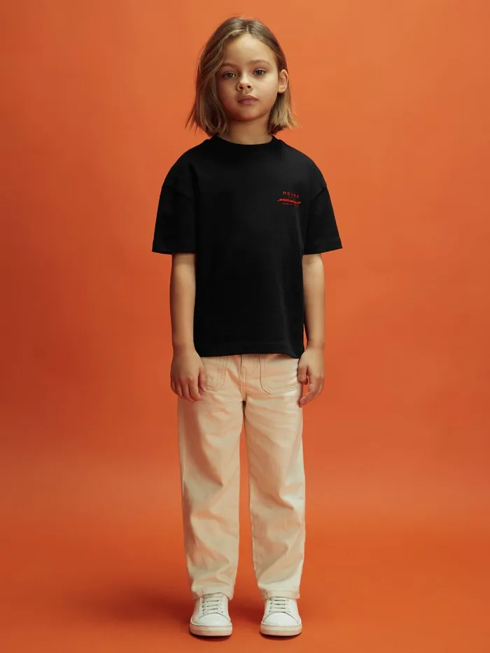 Children Reiss Reiss X Mclaren F1 Team F1 Oversized Cotton Crew Neck TShirt Black