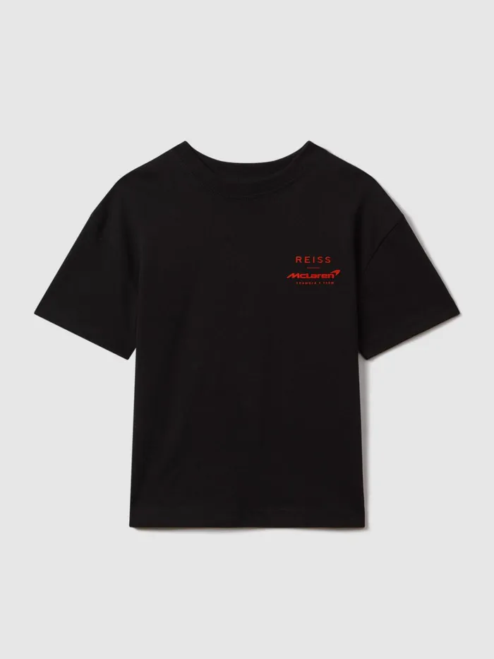 Children Reiss Reiss X Mclaren F1 Team F1 Oversized Cotton Crew Neck TShirt Black