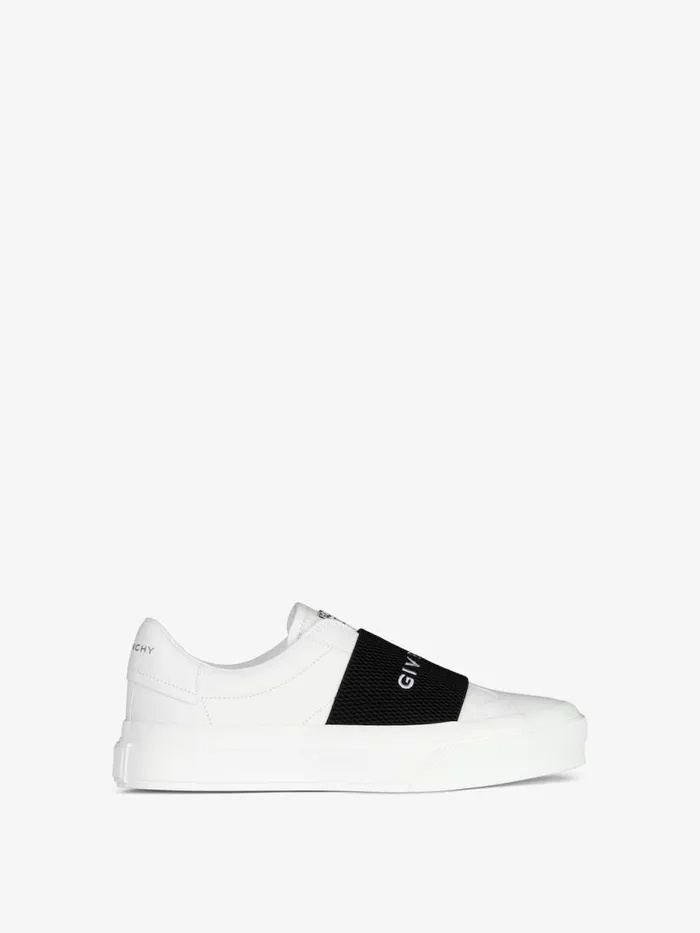 City Sport Sneakers In Leather With Strap Whiteblack Women Givenchy Sneakers
