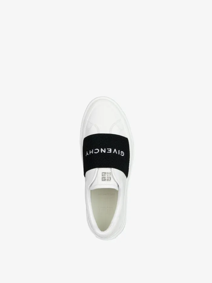 City Sport Sneakers In Leather With Strap Whiteblack Women Givenchy Sneakers