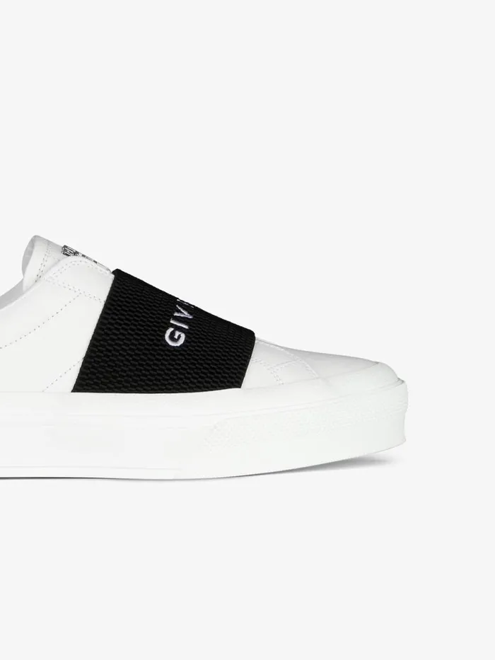 City Sport Sneakers In Leather With Strap Whiteblack Women Givenchy Sneakers