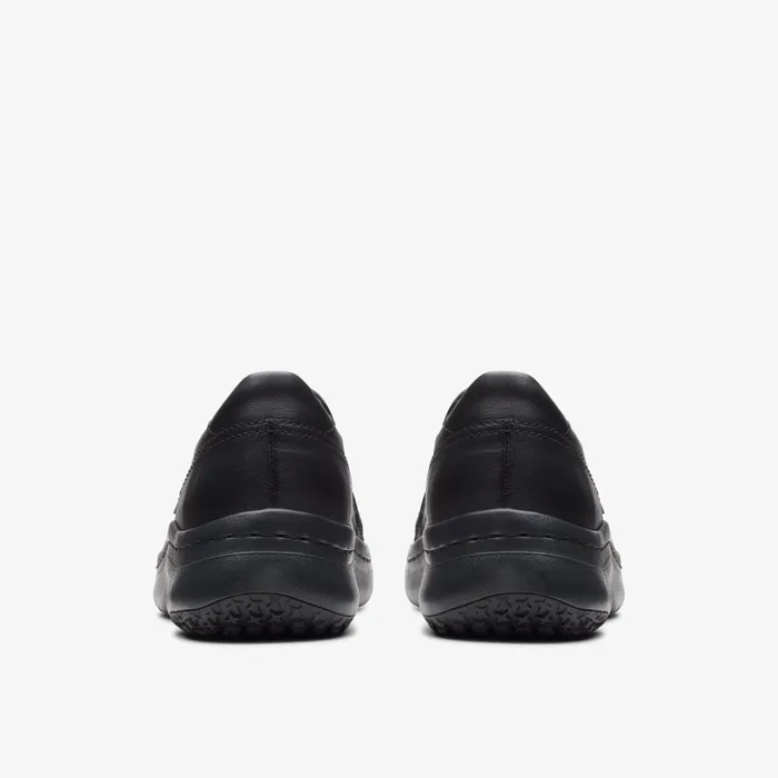 Clarks Pro Sky Black Leather Women Clarks Clogs and Mules