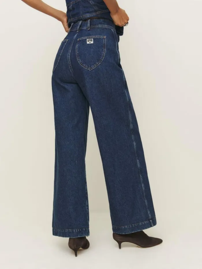 Clothing The Reformation Austin Ultra High Rise Wide Leg Jeans Elwood