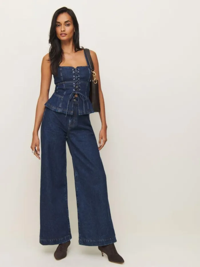 Clothing The Reformation Austin Ultra High Rise Wide Leg Jeans Elwood
