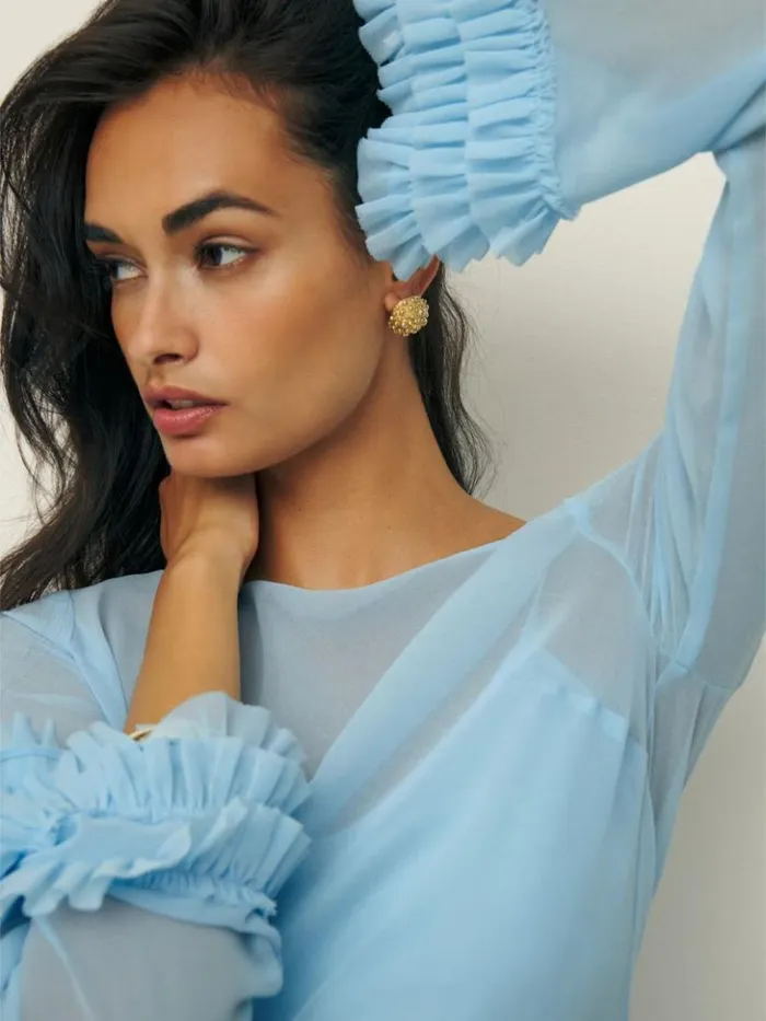 Clothing The Reformation Avalina Dress Light Blue