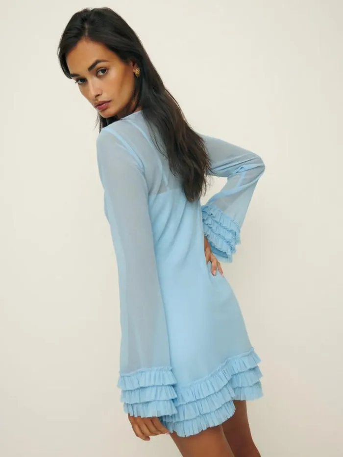 Clothing The Reformation Avalina Dress Light Blue