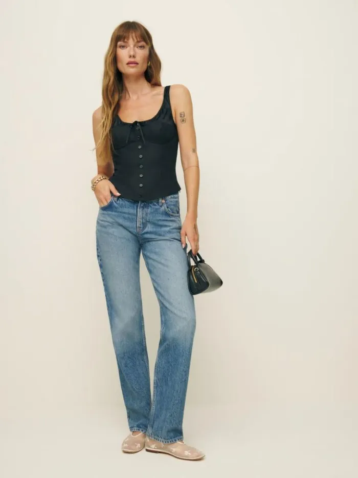 Clothing The Reformation Beverly Top Black