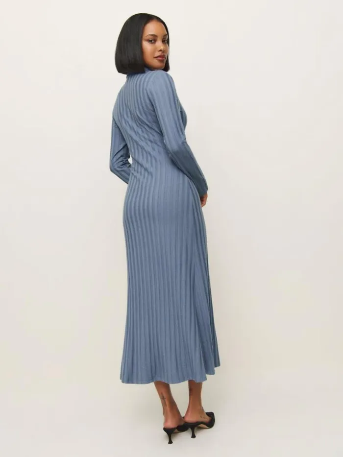 Clothing The Reformation Blaire Knit Dress Cornflower