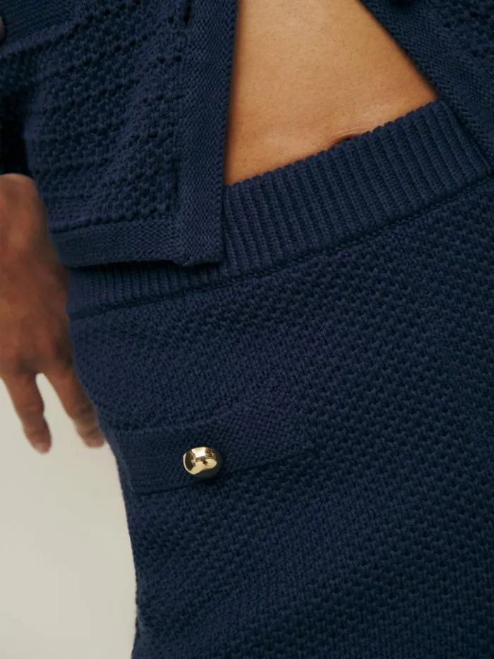 Clothing The Reformation Charlotte Cotton Short Navy