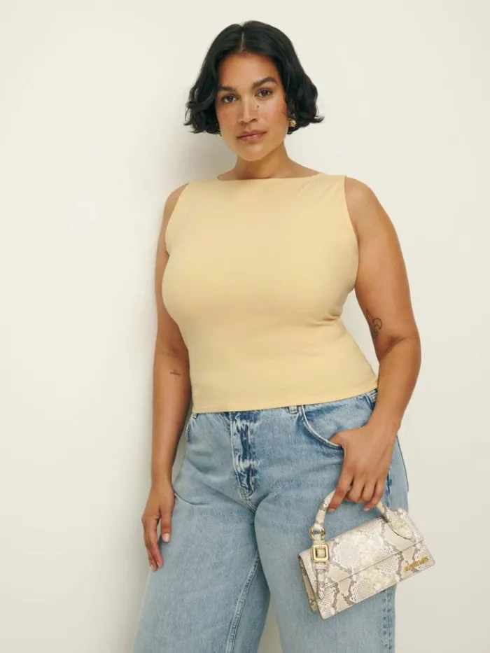 Clothing The Reformation Dusk Knit Top Es Parmesan