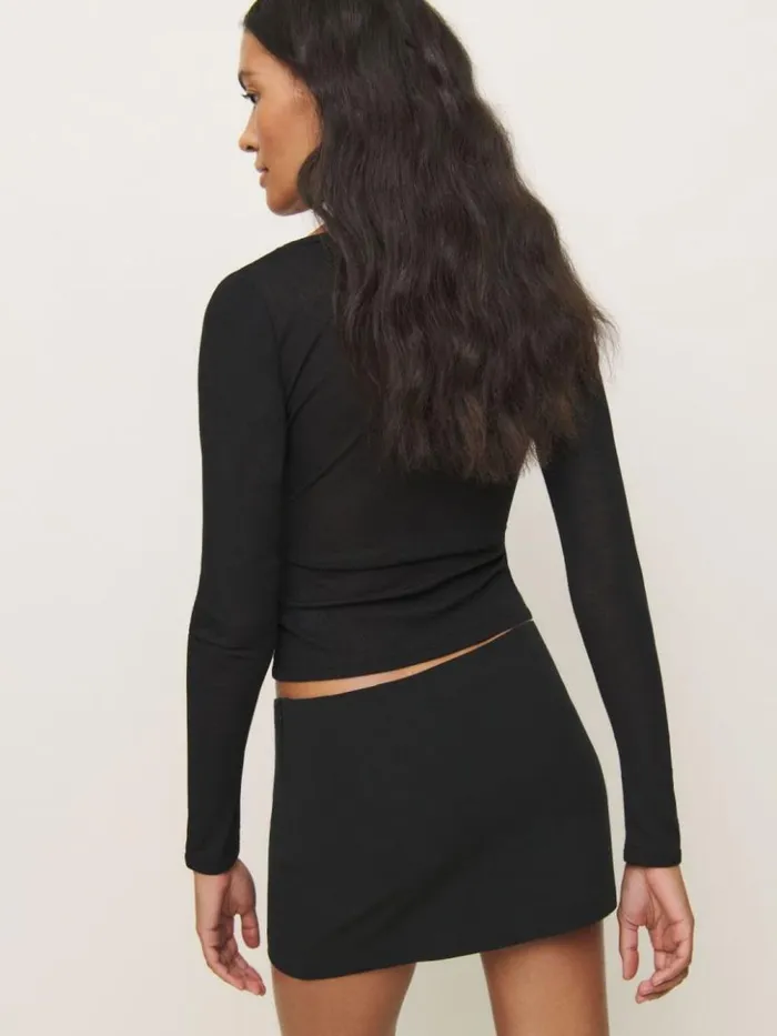 Clothing The Reformation Emery Knit Top Black