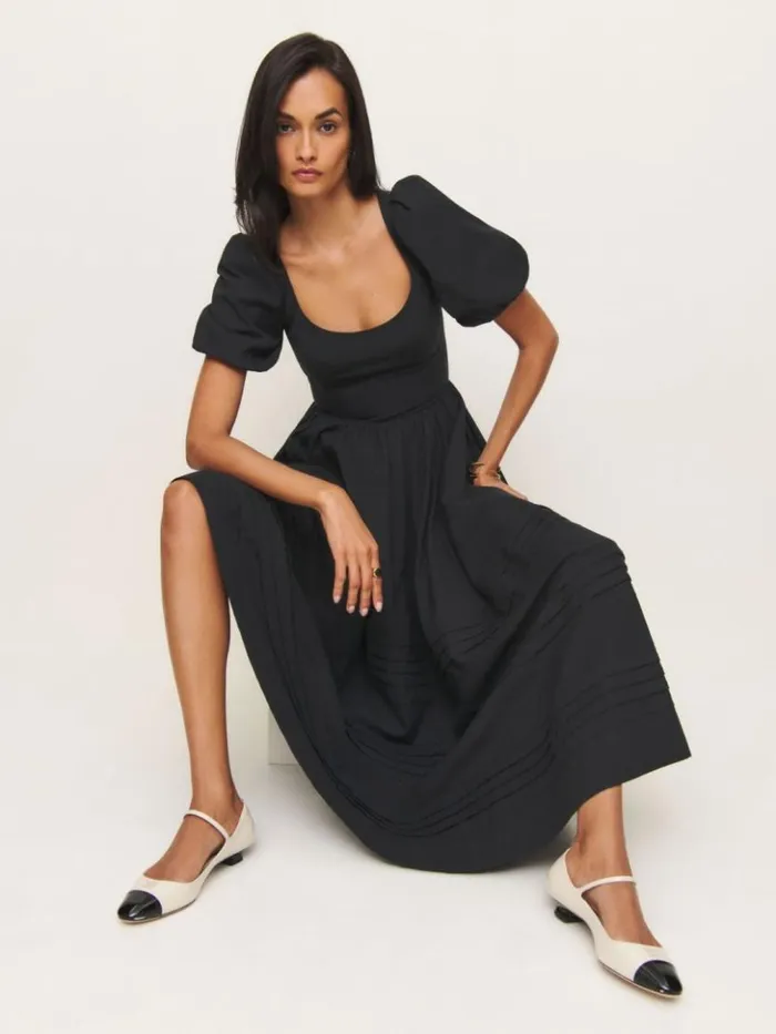 Clothing The Reformation Everlyn Dress Black