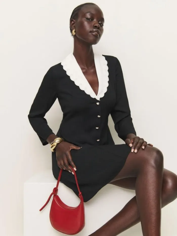 Clothing The Reformation Galene Dress Black