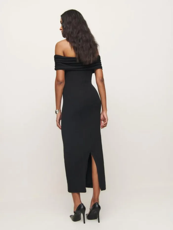 Clothing The Reformation Josefina Knit Dress Black