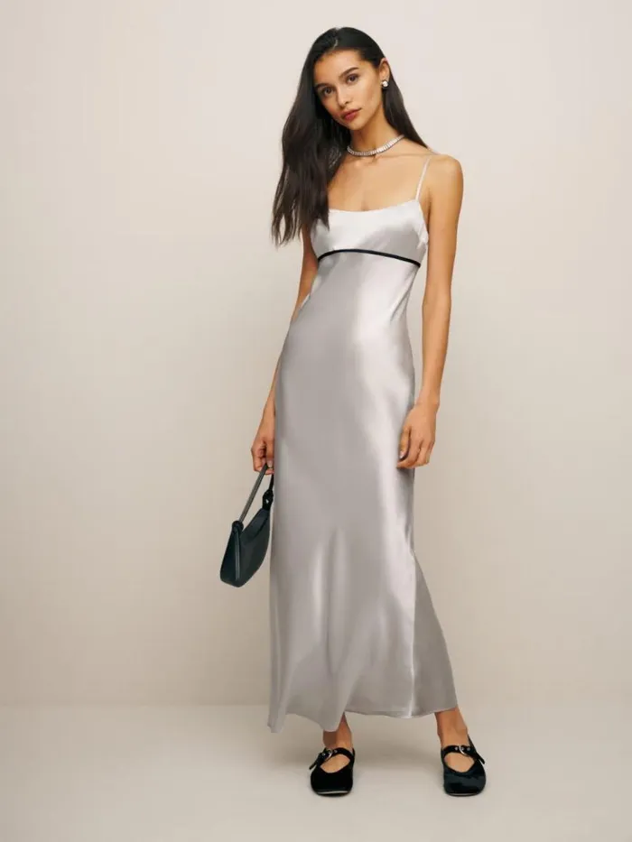 Clothing The Reformation Kailyn Silk Dress Moonlight