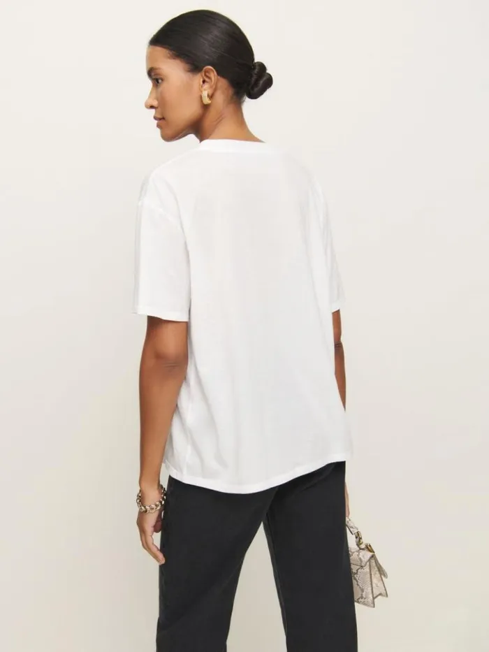 Clothing The Reformation Liam Oversized Tee White