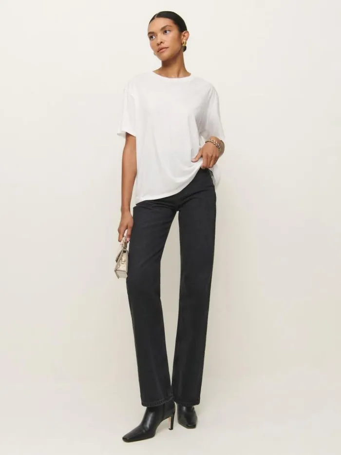 Clothing The Reformation Liam Oversized Tee White