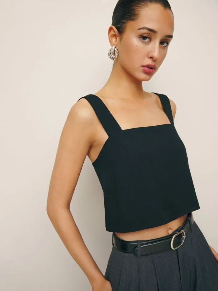 Clothing The Reformation Lorin Top Black