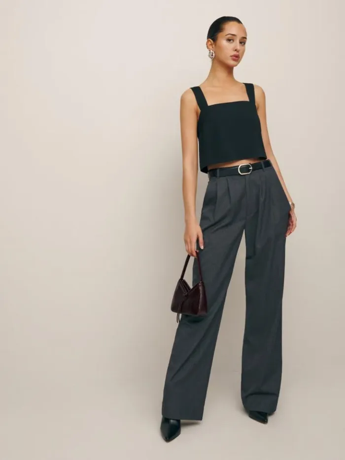 Clothing The Reformation Lorin Top Black