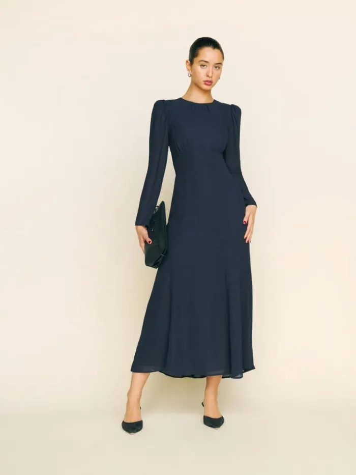 Clothing The Reformation Lysander Dress Midnight