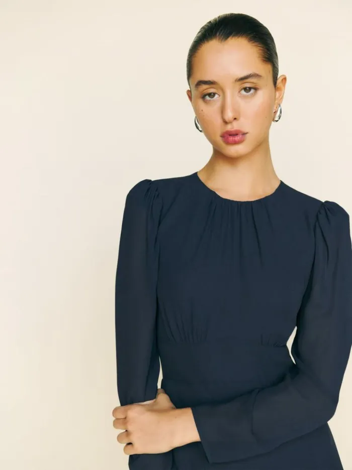 Clothing The Reformation Lysander Dress Midnight
