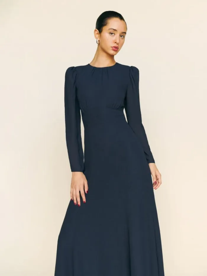 Clothing The Reformation Lysander Dress Midnight