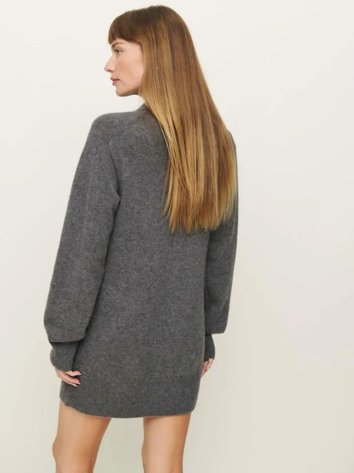 Clothing The Reformation Maeve Cashmere Polo Dress Thunder