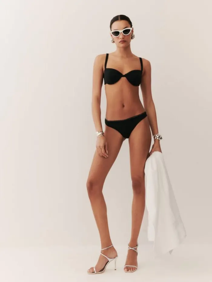Clothing The Reformation Maldives Bikini Top Black