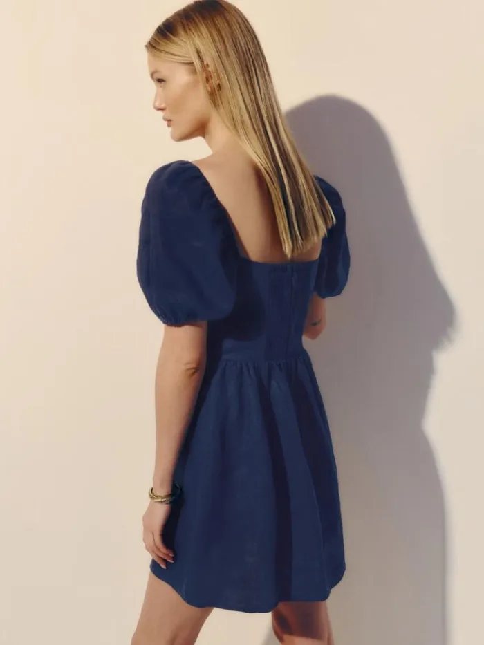 Clothing The Reformation Malvina Linen Dress Danube
