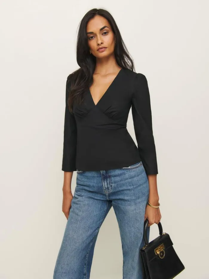 Clothing The Reformation Marisa Top Black