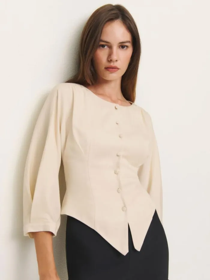 Clothing The Reformation Martha Top Sugar