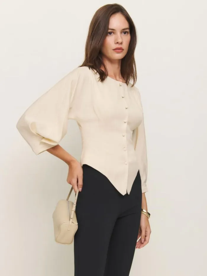 Clothing The Reformation Martha Top Sugar