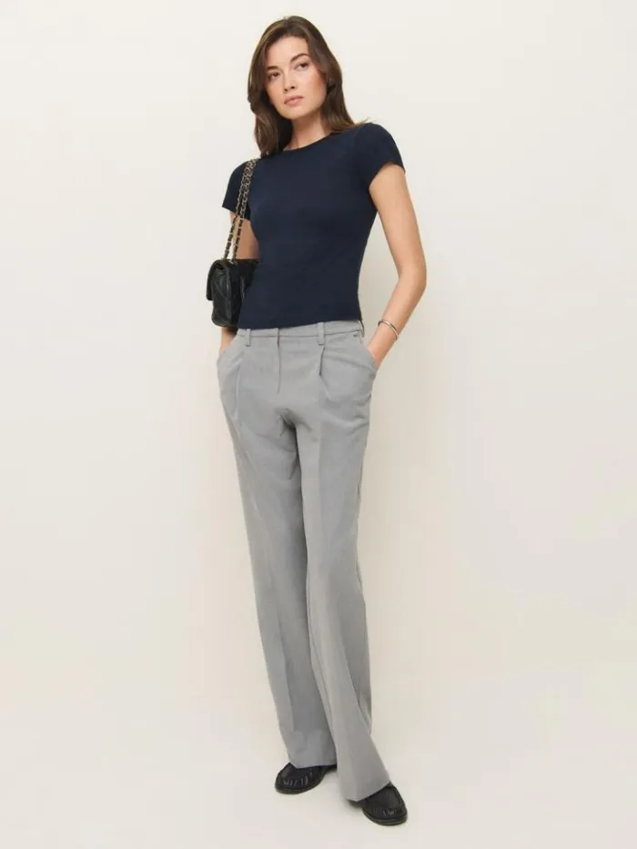 Clothing The Reformation Max Slim Tee Midnight