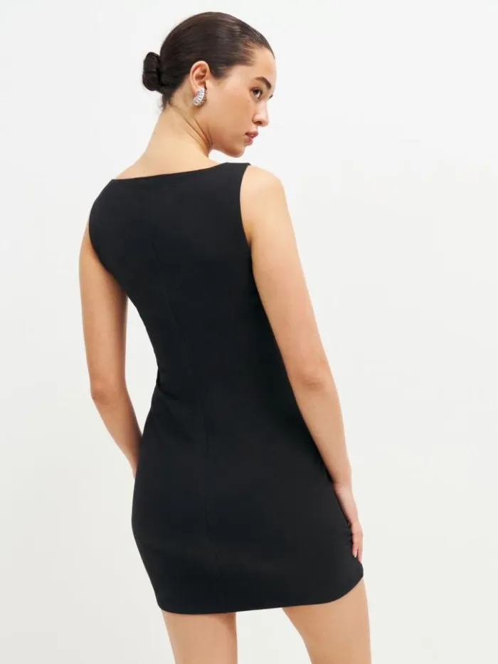 Clothing The Reformation Nataly Knit Dress Black