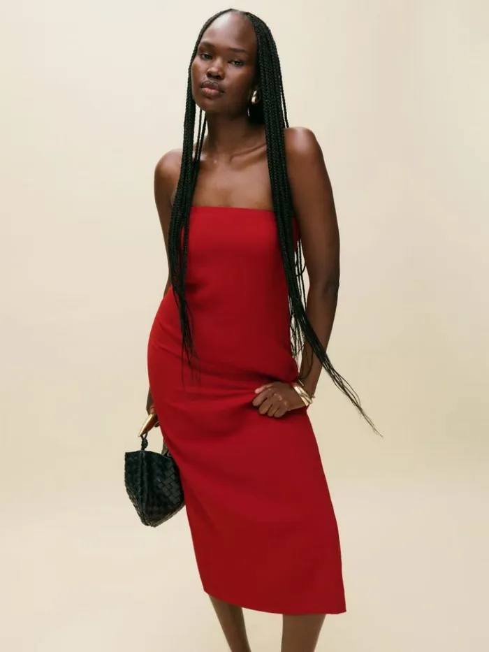 Clothing The Reformation Nino Dress Lipstick