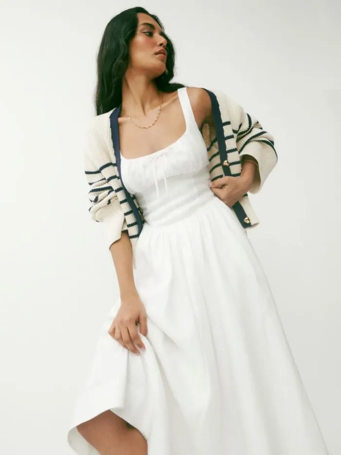 Clothing The Reformation Petites Balia Linen Dress White