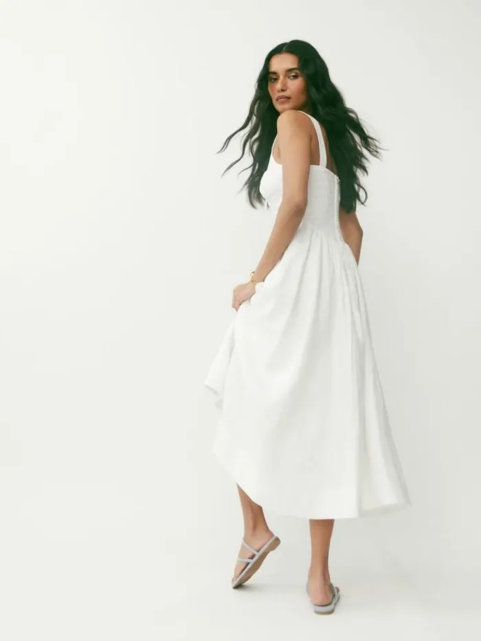 Clothing The Reformation Petites Balia Linen Dress White