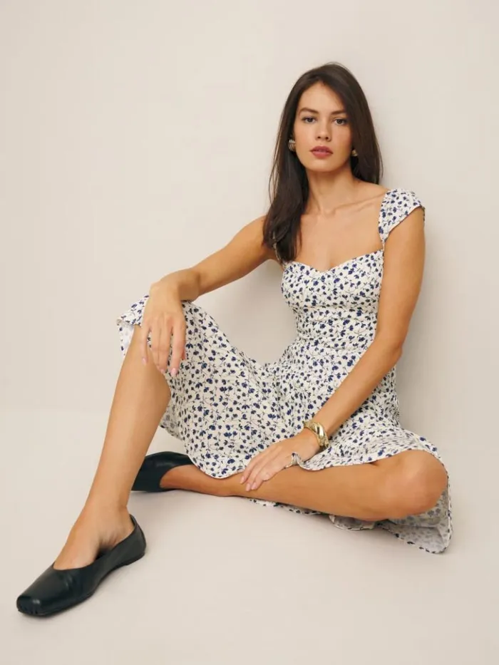 Clothing The Reformation Petites Bryson Dress Mykonos