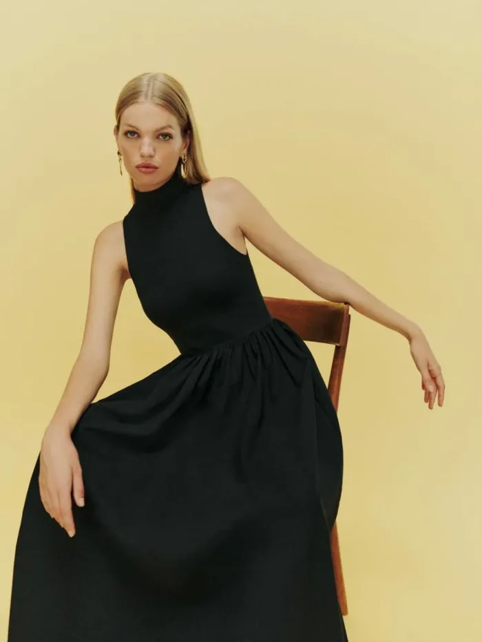 Clothing The Reformation Petites Sai Dress Black