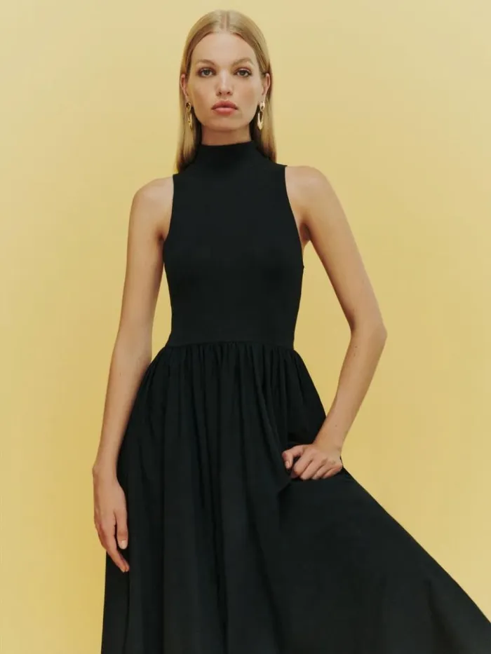 Clothing The Reformation Petites Sai Dress Black