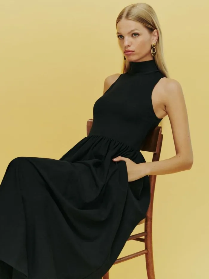 Clothing The Reformation Petites Sai Dress Black